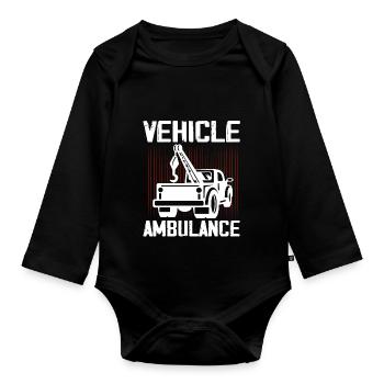 Vehicle Ambulance Tow Truck Driver Trucking - Organic Longsleeve Baby Bodysuit - black - Front