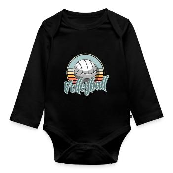 Volley-ball - Body Bébé bio manches longues - noir - Devant