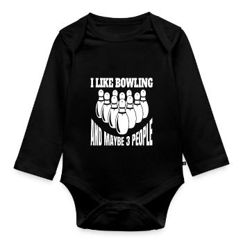 Bowling Bowling Club Skittles Club Bowling Bowler - Organic Longsleeve Baby Bodysuit - black - Front