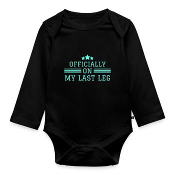 Broken Leg Funny Recovery Crutches - Organic Longsleeve Baby Bodysuit - black - Front
