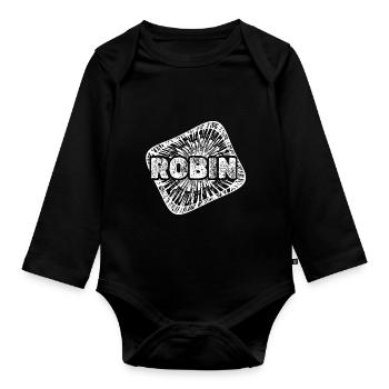 Baby bump Robin - Body Bébé bio manches longues - noir - Devant