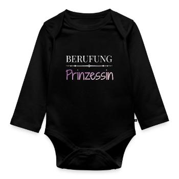 Berufung Prinzessin - Lustige Sprüche - Baby Bio-Langarm-Body - Schwarz - Vorne