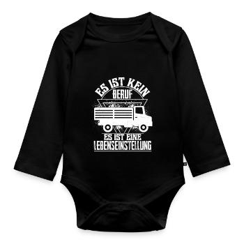 Es ist kein Beruf Es ist eine Lebenseinstellung LK - Baby Bio-Langarm-Body - Schwarz - Vorne