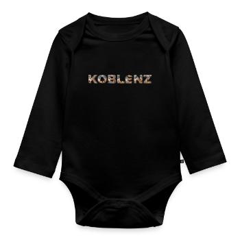 Koblenz Hund - Baby Bio-Langarm-Body - Schwarz - Vorne