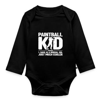 Paintball Enfant Définition Paintball Enfants luxure - Body Bébé bio manches longues - noir - Devant