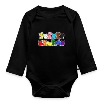 Pride Progress Flagge Katze für Gleichberechtigung - Baby Bio-Langarm-Body - Schwarz - Vorne