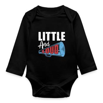 Klein und laut Cheerleader Geschenk Cheerleading - Baby Bio-Langarm-Body - Schwarz - Vorne