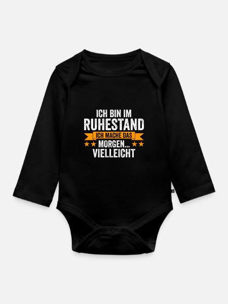 Ruhestand Rente Pensionär Geschenk - Baby Bio-Langarm-Body - Schwarz