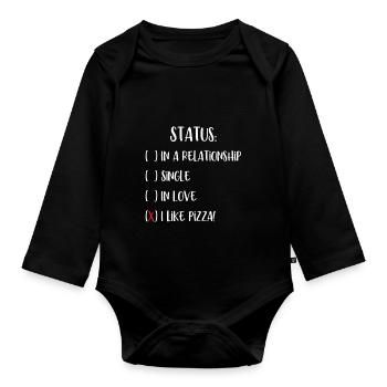 Pizza Status - Organic Longsleeve Baby Bodysuit - black - Front