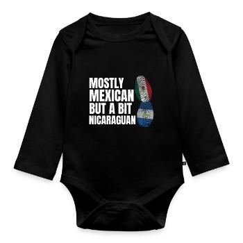 Albanien Messy Bun Albanien Messy Bun Geschenk - Baby Bio-Langarm-Body - Schwarz - Vorne