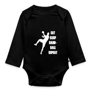 Handball Team Handball Player Handball Fan Handball - Organic Longsleeve Baby Bodysuit - black - Front