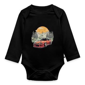 Jdm / Tuning / Turbocharger / Rims / Chiptuning - Organic Longsleeve Baby Bodysuit - black - Front