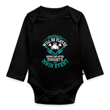 Football Will Be Played Marching Band Season - Organic Longsleeve Baby Bodysuit - black - Front