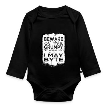 cadeau d’anniversaire idée cadeau heureux - Body Bébé bio manches longues - noir - Devant