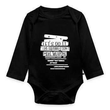 present dove of peace peace peace sign - Baby Bio-Langarm-Body - Schwarz - Vorne