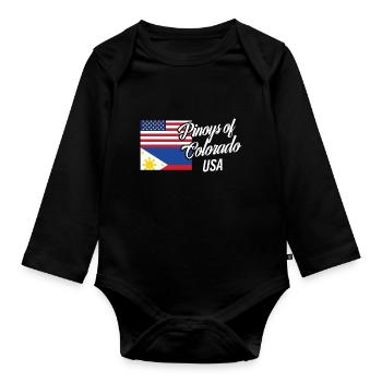 Filipinos of Colorado Design für stolze Fil-Ams - Baby Bio-Langarm-Body - Schwarz - Vorne