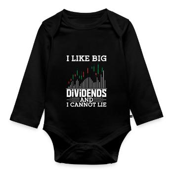 J’aime les gros dividendes et je ne peux pas mentir en bourse - Body Bébé bio manches longues - noir - Devant