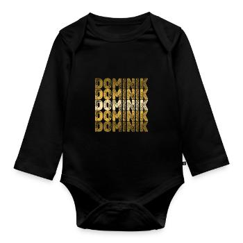 Dominik - Baby Bio-Langarm-Body - Schwarz - Vorne