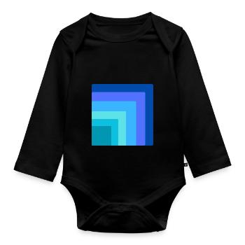 squares within a square - Organic Longsleeve Baby Bodysuit - black - Front