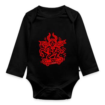 Devil Red - Organic Longsleeve Baby Bodysuit - black - Front