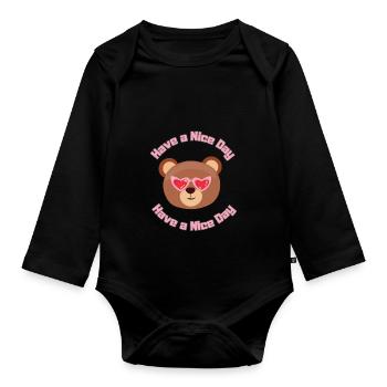 Schönen Tag - Baby Bio-Langarm-Body - Schwarz - Vorne