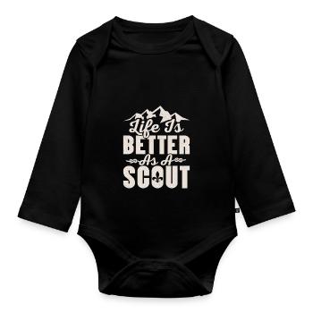 Scout's Life Upgrade: Better Every Day Tee - Baby Bio-Langarm-Body - Schwarz - Vorne