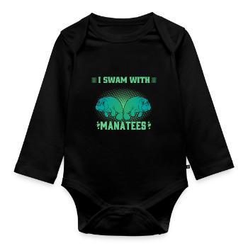Ich Schwamm Mit Seekühen Wassertiere Seekühe - Baby Bio-Langarm-Body - Schwarz - Vorne