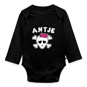 Pirate Antje Design pour les filles et les femmes - Body Bébé bio manches longues - noir - Devant