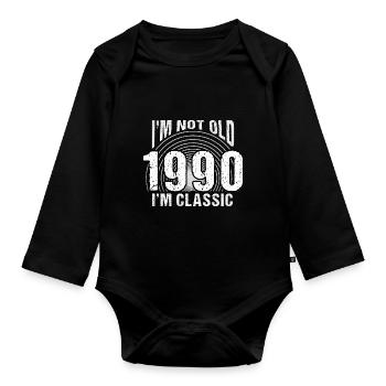 I'm Not Old, I'm Classic , Vintage 1990 Retro 34 - Organic Longsleeve Baby Bodysuit - black - Front