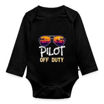 Pilot Of Duty - Baby Bio-Langarm-Body - Schwarz - Vorne