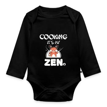 Cook - Organic Longsleeve Baby Bodysuit - black - Front
