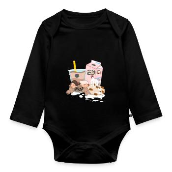 Kekse und Milch - Baby Bio-Langarm-Body - Schwarz - Vorne
