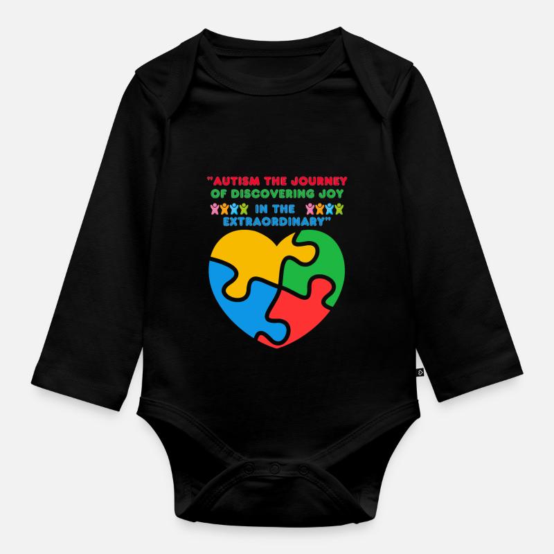 Autisme - Body Bébé bio manches longues - noir