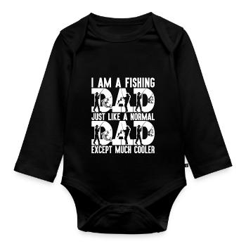 fish, fish, fishing, lake, sea, fishing, fauna, exotic - Organic Longsleeve Baby Bodysuit - black - Front