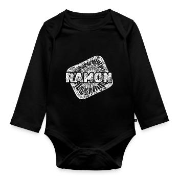 Naissance de Ramon - Body Bébé bio manches longues - noir - Devant