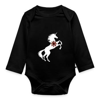 T-shirt symbole du chaos licorne, huit flèches magiques - Body Bébé bio manches longues - noir - Devant