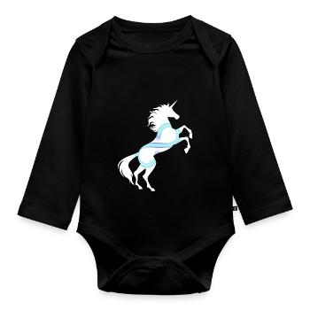 T-shirt Licorne Symbole de l’Infini Licorne Magique - Body Bébé bio manches longues - noir - Devant