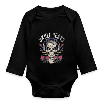 SKULL BEATS - Baby Bio-Langarm-Body - Schwarz - Vorne