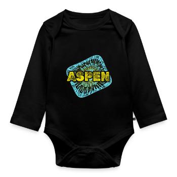 Geschenk für Aspen - Baby Bio-Langarm-Body - Schwarz - Vorne