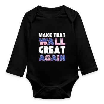 USA GREAT AGAIN - Body Bébé bio manches longues - noir - Devant