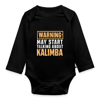 Idiophon Kalimba Geschenk - Baby Bio-Langarm-Body - Schwarz - Vorne