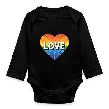 L’amour LGBTQ - Body Bébé bio manches longues - noir - Devant