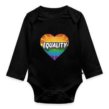 LGBTQ Equality - Baby Bio-Langarm-Body - Schwarz - Vorne