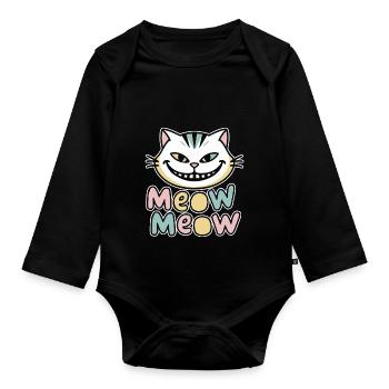 MIAU MIAU - Baby Bio-Langarm-Body - Schwarz - Vorne