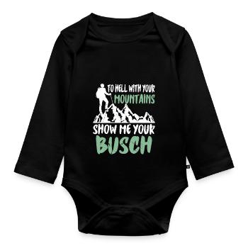 Mountain hikers - Organic Longsleeve Baby Bodysuit - black - Front