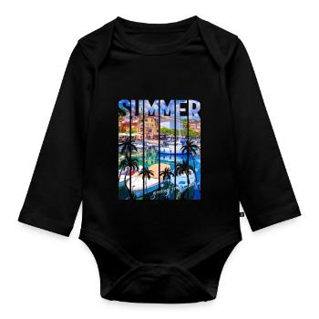 Kroatien Kroatien Kroatien Hrvatska Reisen Sommer opatija - Baby Bio-Langarm-Body - Schwarz - Vorne