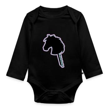 Hobby horse- hobby horse- hobby horsing - Organic Longsleeve Baby Bodysuit - black - Front