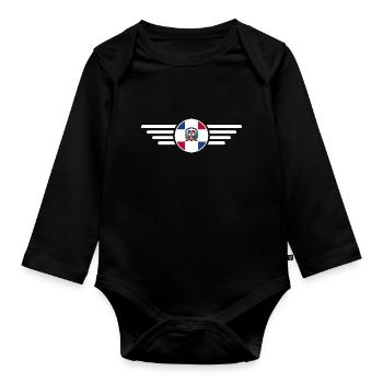 J’aime la République dominicaine Design T-Shirt - Body Bébé bio manches longues - noir - Devant