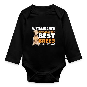 Weim Dog Weimaraner Lover Weimaraner Fanartikel - Baby Bio-Langarm-Body - Schwarz - Vorne