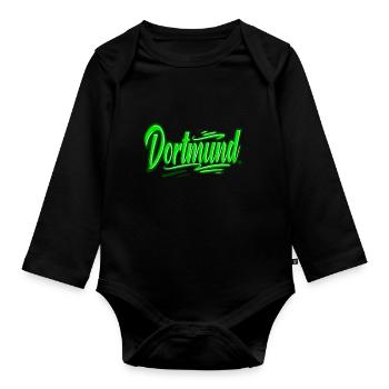 Dortmund - Organic Longsleeve Baby Bodysuit - black - Front